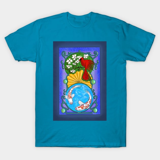 Robin & Koi fish T-Shirt by pvjaffe